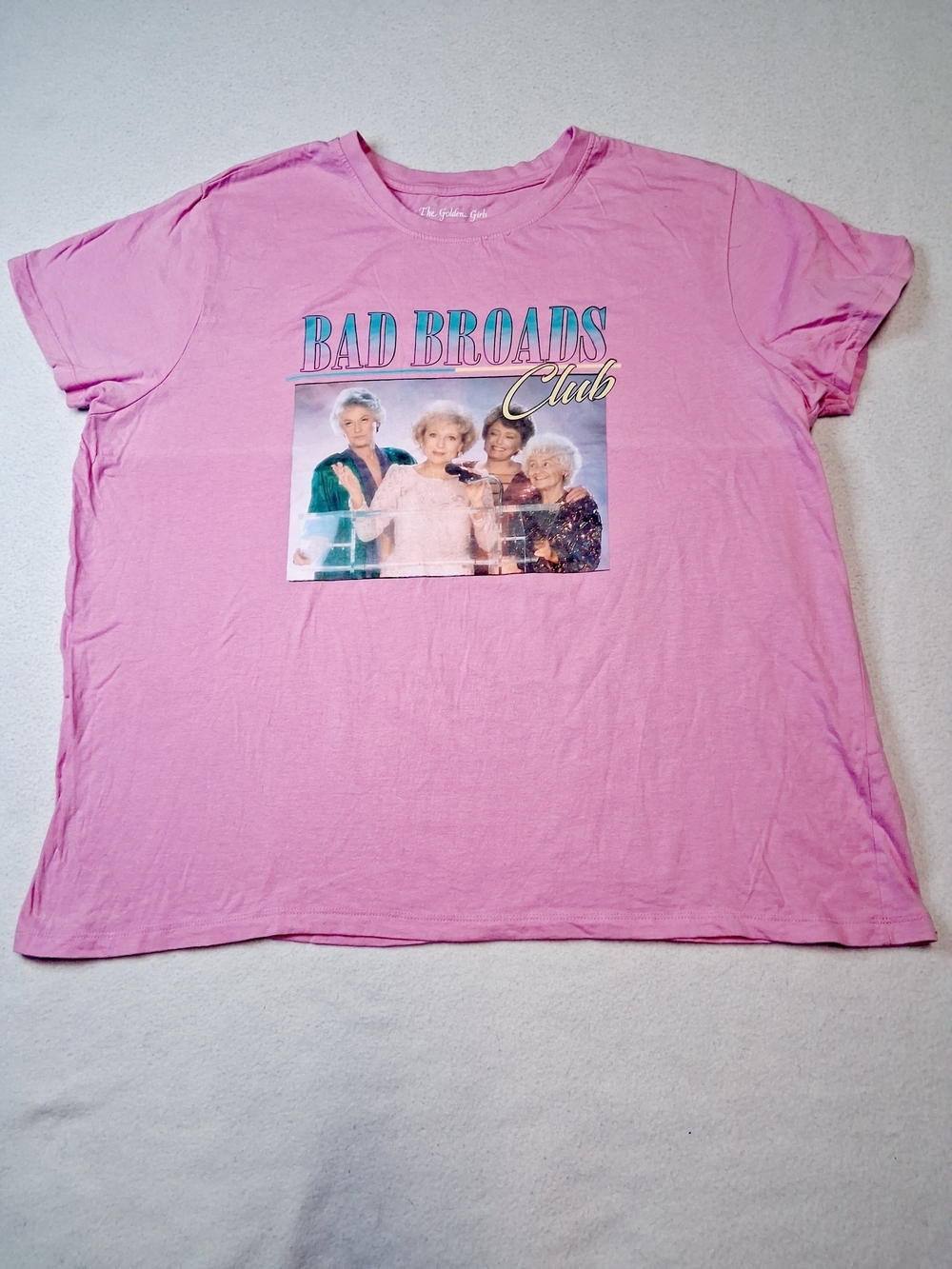 Pink "Bad Broads Club" Graphic Short Sleeve Tee - The Golden Girls Style